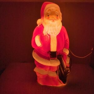 Vintage 1968 Empire Blow Mold Santa Claus 13" Christmas MCM with Sticker
